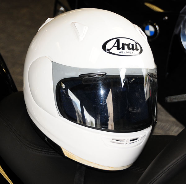 White Arai Helmet